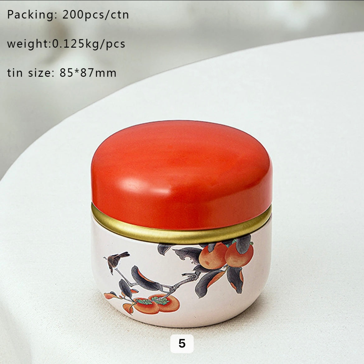 customize empty round metal candle tin cans tea packaging box 200pcs/box